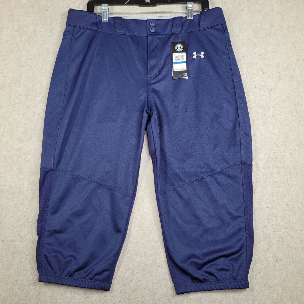 Under Armour Womens Softball‎ Pants Size XL Blue HeatGear Fitted NEW
